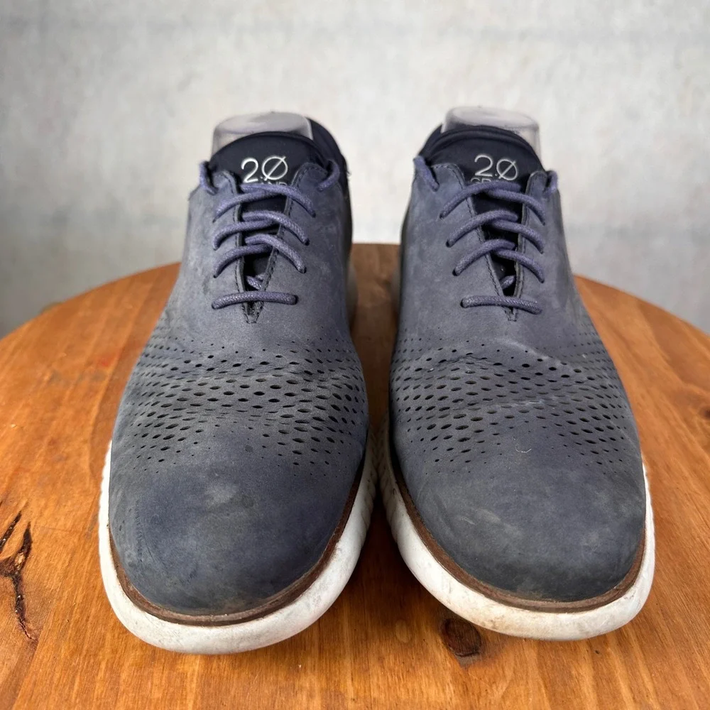 Cole Haan 2.ZeroGrand Oxford Mens 12 Navy Good Laser Wingtip C23806